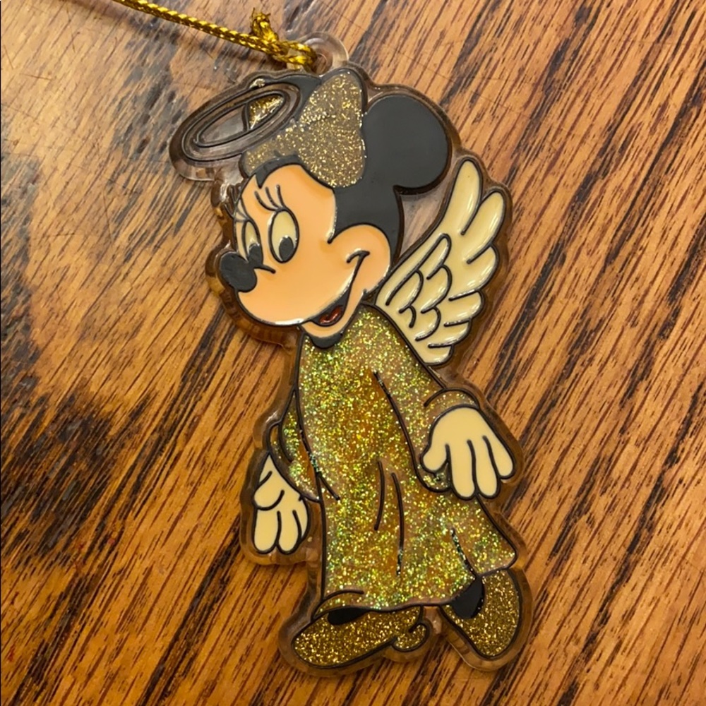 Disney Minnie Mouse Glitter Angel Cherub Heavenly Xmas Christmas Ornament Decor